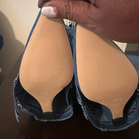 Blue Denim Knee-High Boots - Picture 3 of 3